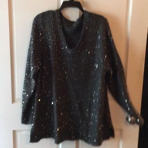 Smoke grey sequin sweater 2x